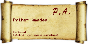 Priher Amadea névjegykártya